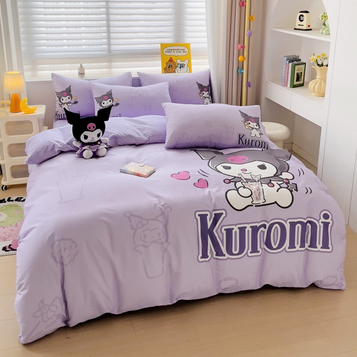 91家纺网 家纺一手货源 找家纺 朵希曼 2026新款正版授权全棉大版数码印花三丽鸥系列四件套 饮料