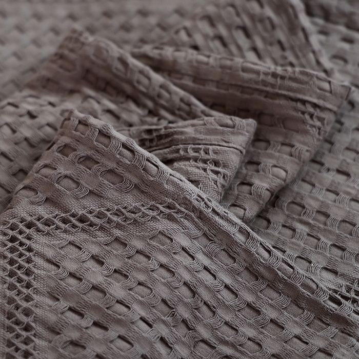 91家纺网 家纺一手货源 找家纺 朴尔家纺-毛巾被 2026新款全棉纯棉摩拉山峦风立体透气蜂窝华夫格纱布毛巾被-朴尔经典款常年备货 波浪华夫格-咖