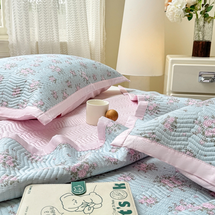 91家纺网 家纺一手货源 找家纺 （总）满座家居 2026 新款莫代尔天丝床盖三件套小清新床盖（含手提包装）