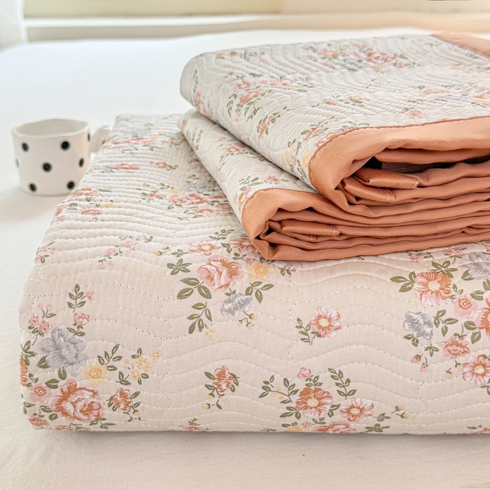 满座家居 2026 新款莫代尔天丝床盖三件套小清新床盖（含手提包装） 绽放