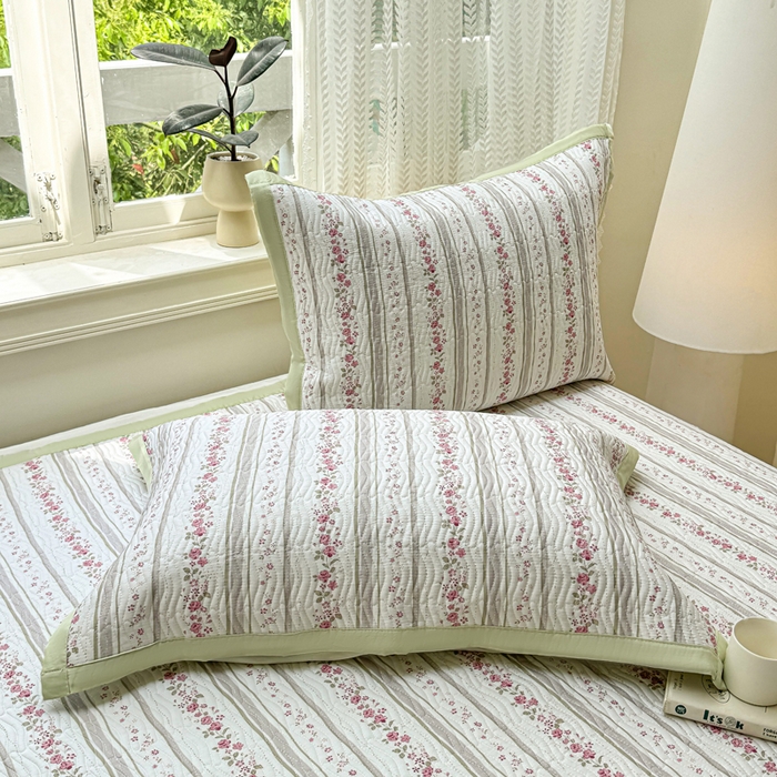 91家纺网 家纺一手货源 找家纺 满座家居 2026 新款莫代尔天丝床盖三件套小清新床盖（含手提包装） 云水谣