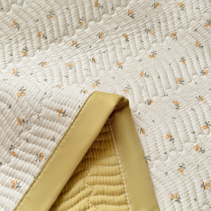 91家纺网 家纺一手货源 找家纺 满座家居 2026 新款莫代尔天丝床盖三件套小清新床盖（含手提包装） 悠然