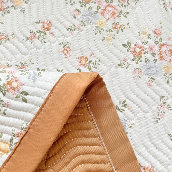 91家纺网 家纺一手货源 找家纺 满座家居 2026 新款莫代尔天丝床盖三件套小清新床盖（含手提包装） 绽放