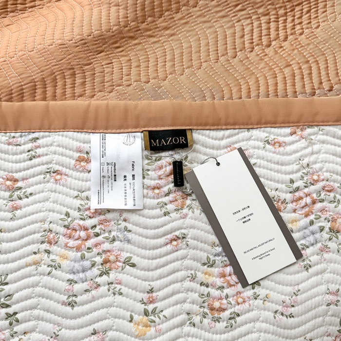 91家纺网 家纺一手货源 找家纺 满座家居 2026 新款莫代尔天丝床盖三件套小清新床盖（含手提包装） 绽放