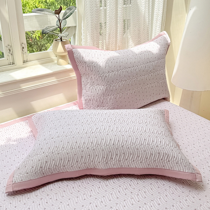 91家纺网 家纺一手货源 找家纺 满座家居 2026 新款莫代尔天丝床盖三件套小清新床盖（含手提包装） 小樱桃