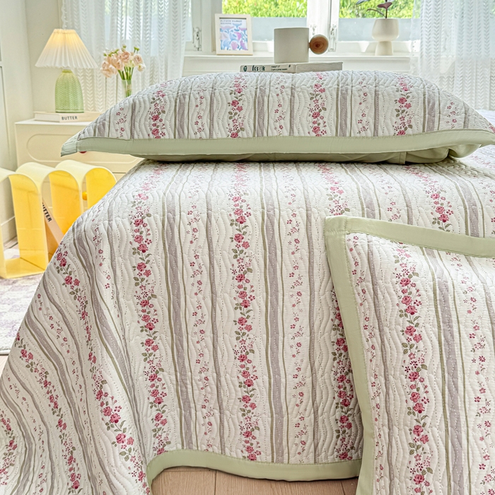 91家纺网 家纺一手货源 找家纺 满座家居 2026 新款莫代尔天丝床盖三件套小清新床盖（含手提包装） 云水谣