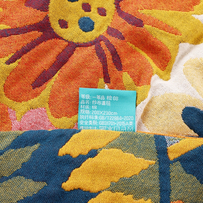 91家纺网 家纺一手货源 找家纺 朴尔家纺-毛巾被 2026新款彩棉国潮风全棉纯棉四层纱布毛巾被枕巾浴巾四件套-朴尔经典款常年备货 繁花朵朵