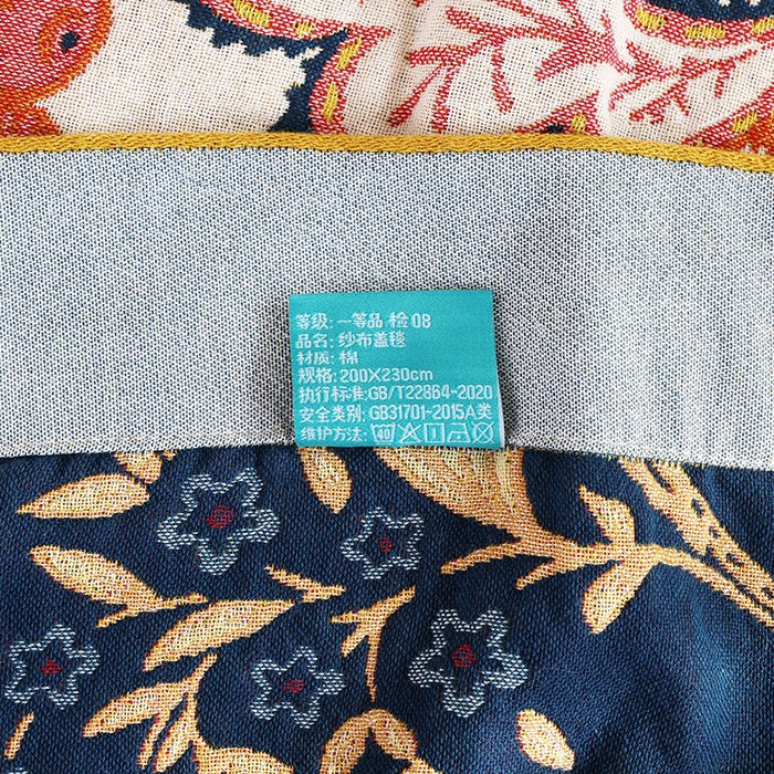 91家纺网 家纺一手货源 找家纺 朴尔家纺-毛巾被 2026新款彩棉国潮风全棉纯棉四层纱布毛巾被枕巾浴巾四件套-朴尔经典款常年备货 花田印象