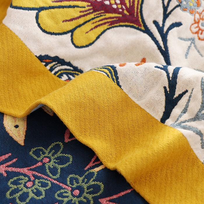 91家纺网 家纺一手货源 找家纺 朴尔家纺-毛巾被 2026新款彩棉国潮风全棉纯棉四层纱布毛巾被枕巾浴巾四件套-朴尔经典款常年备货 花田印象