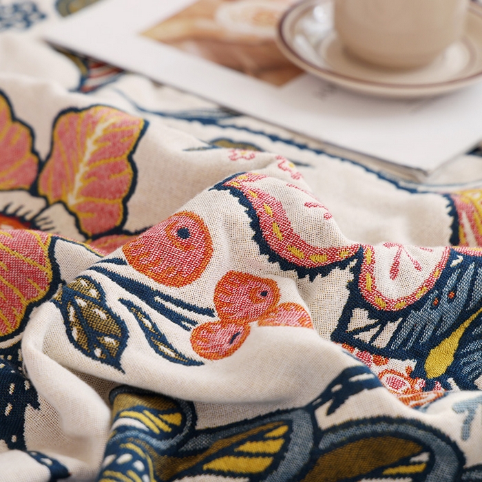 91家纺网 家纺一手货源 找家纺 朴尔家纺-毛巾被 2026新款彩棉国潮风全棉纯棉四层纱布毛巾被枕巾浴巾四件套-朴尔经典款常年备货 花田印象