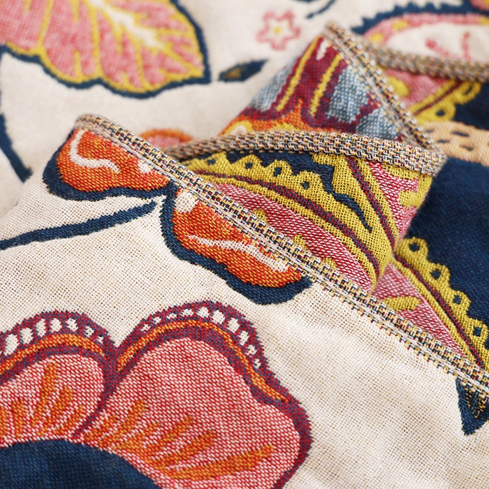 91家纺网 家纺一手货源 找家纺 朴尔家纺-毛巾被 2026新款彩棉国潮风全棉纯棉四层纱布毛巾被枕巾浴巾四件套-朴尔经典款常年备货 花田印象