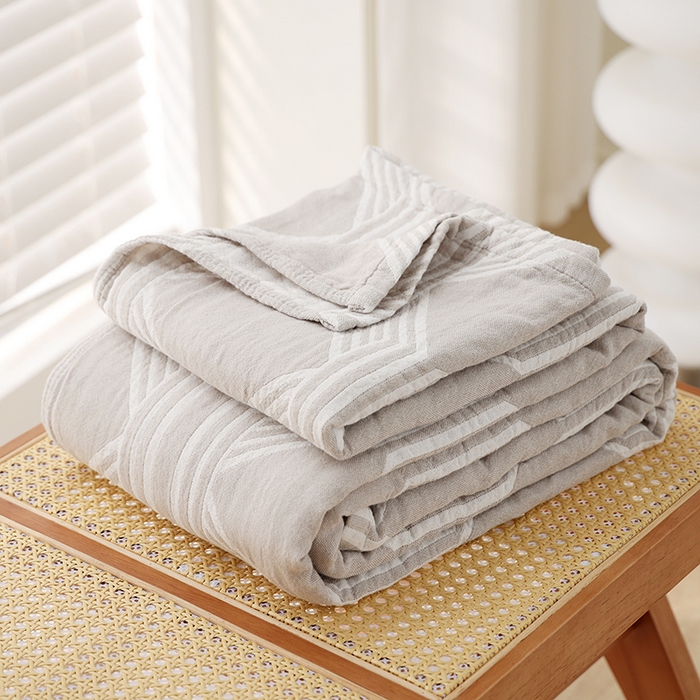 91家纺网 家纺一手货源 找家纺 （总）朴尔家纺-毛巾被 2026新款伯尔尼风格全棉加厚三层纱布毛巾被-朴尔经典款常年备货