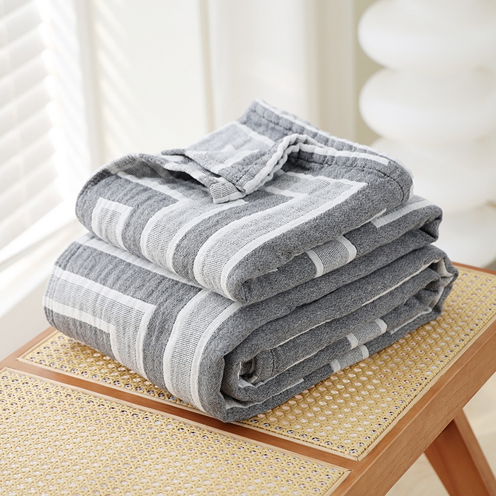 91家纺网 家纺一手货源 找家纺 （总）朴尔家纺-毛巾被 2026新款伯尔尼风格全棉加厚三层纱布毛巾被-朴尔经典款常年备货