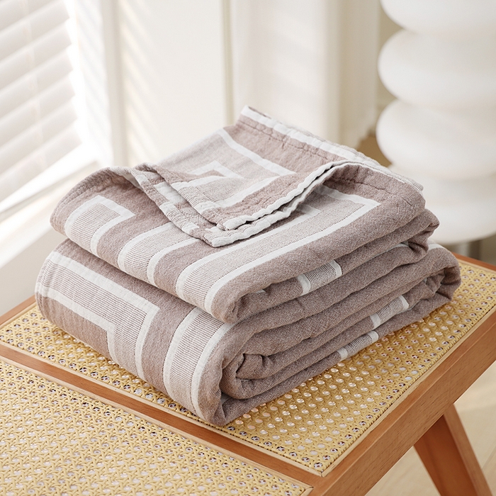 91家纺网 家纺一手货源 找家纺 （总）朴尔家纺-毛巾被 2026新款伯尔尼风格全棉加厚三层纱布毛巾被-朴尔经典款常年备货