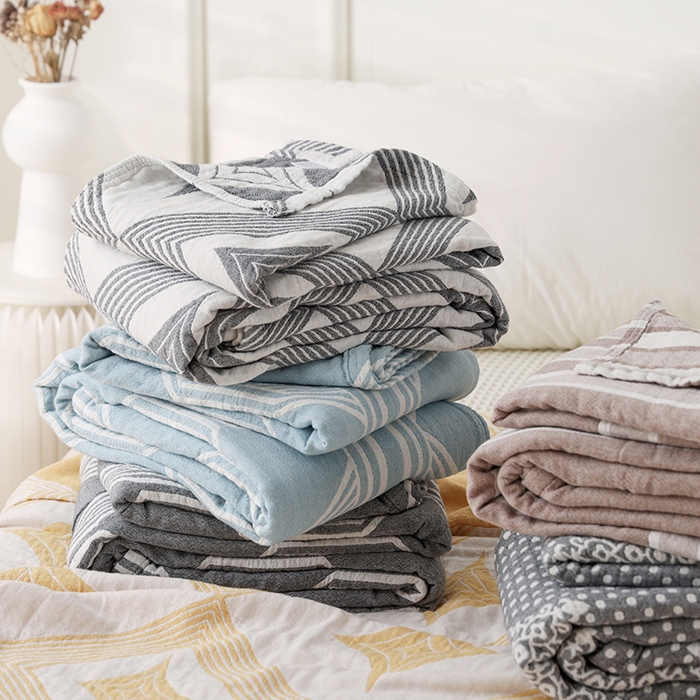 朴尔家纺-毛巾被 2026新款伯尔尼风格全棉加厚三层纱布毛巾被-朴尔经典款常年备货 组合图仅供展示