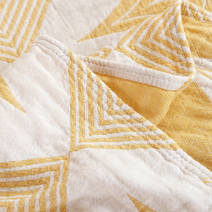 91家纺网 家纺一手货源 找家纺 朴尔家纺-毛巾被 2026新款伯尔尼风格全棉加厚三层纱布毛巾被-朴尔经典款常年备货 风范-黄