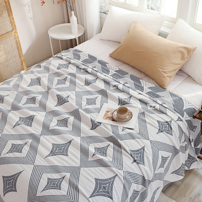 91家纺网 家纺一手货源 找家纺 朴尔家纺-毛巾被 2026新款伯尔尼风格全棉加厚三层纱布毛巾被-朴尔经典款常年备货 风范-灰