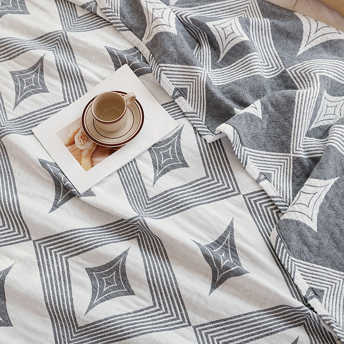 91家纺网 家纺一手货源 找家纺 朴尔家纺-毛巾被 2026新款伯尔尼风格全棉加厚三层纱布毛巾被-朴尔经典款常年备货 风范-灰