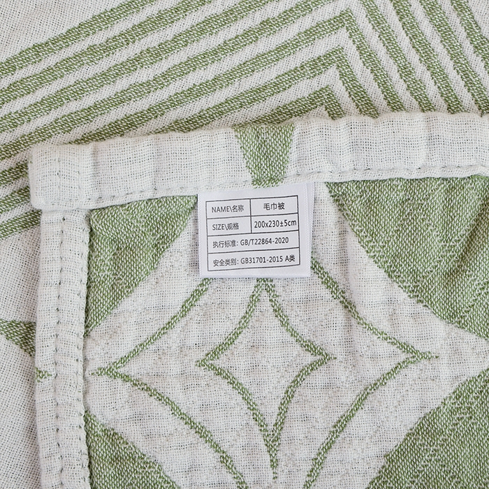 91家纺网 家纺一手货源 找家纺 朴尔家纺-毛巾被 2026新款伯尔尼风格全棉加厚三层纱布毛巾被-朴尔经典款常年备货 风范-绿