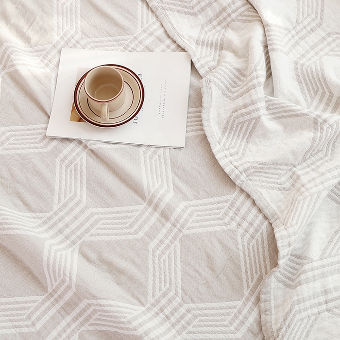 91家纺网 家纺一手货源 找家纺 朴尔家纺-毛巾被 2026新款伯尔尼风格全棉加厚三层纱布毛巾被-朴尔经典款常年备货 浮光-咖