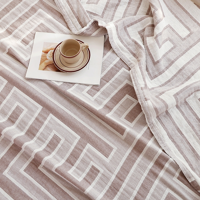 91家纺网 家纺一手货源 找家纺 朴尔家纺-毛巾被 2026新款伯尔尼风格全棉加厚三层纱布毛巾被-朴尔经典款常年备货 如梦生-咖