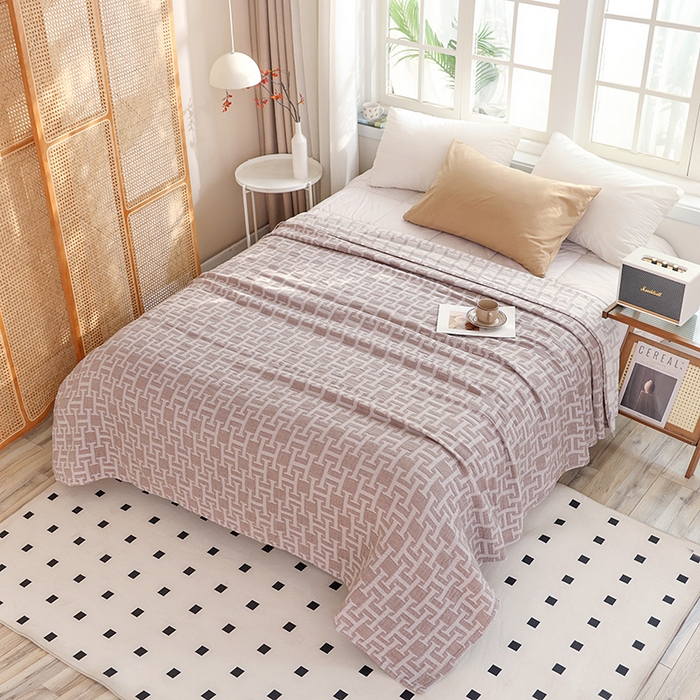 91家纺网 家纺一手货源 找家纺 朴尔家纺-毛巾被 2026新款伯尔尼风格全棉加厚三层纱布毛巾被-朴尔经典款常年备货 邂逅之恋-咖