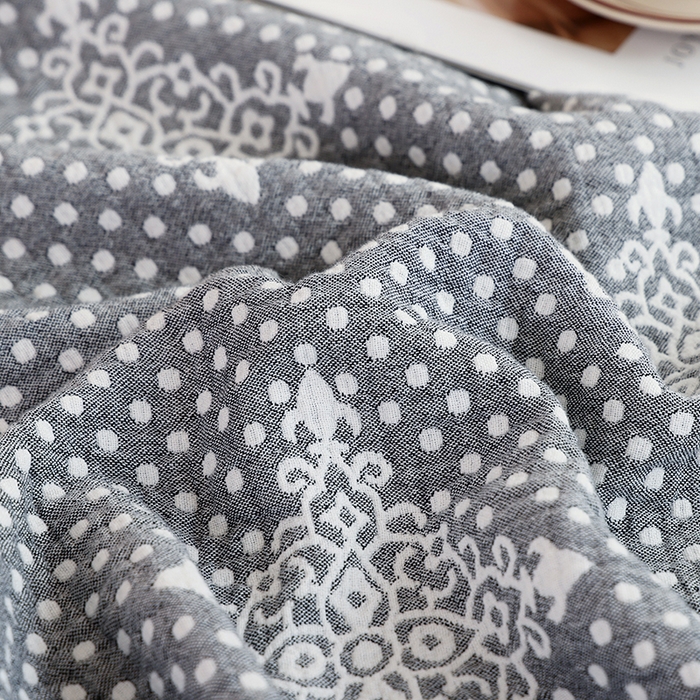 91家纺网 家纺一手货源 找家纺 朴尔家纺-毛巾被 2026新款伯尔尼风格全棉加厚三层纱布毛巾被-朴尔经典款常年备货 星辰-灰