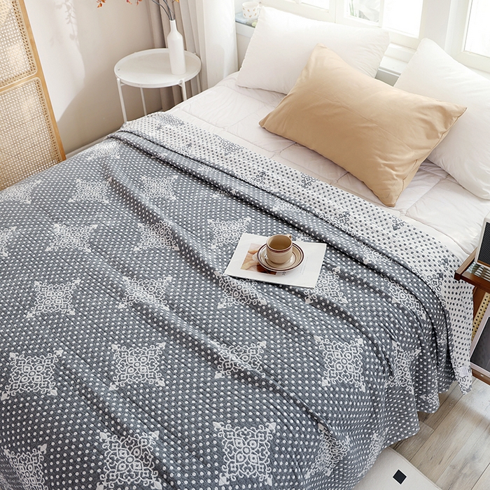 91家纺网 家纺一手货源 找家纺 朴尔家纺-毛巾被 2026新款伯尔尼风格全棉加厚三层纱布毛巾被-朴尔经典款常年备货 星辰-灰