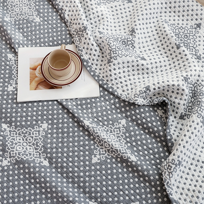 91家纺网 家纺一手货源 找家纺 朴尔家纺-毛巾被 2026新款伯尔尼风格全棉加厚三层纱布毛巾被-朴尔经典款常年备货 星辰-灰