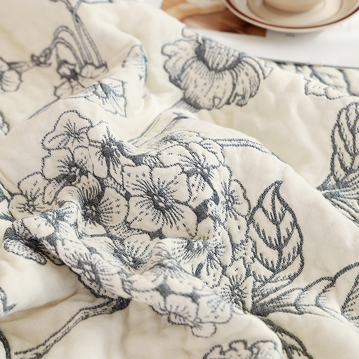 91家纺网 家纺一手货源 找家纺 朴尔家纺-毛巾被 2026春夏新款全棉纯棉水洗预缩加厚六层纱布毛巾被夏被夏凉被空调被 莫奈花园