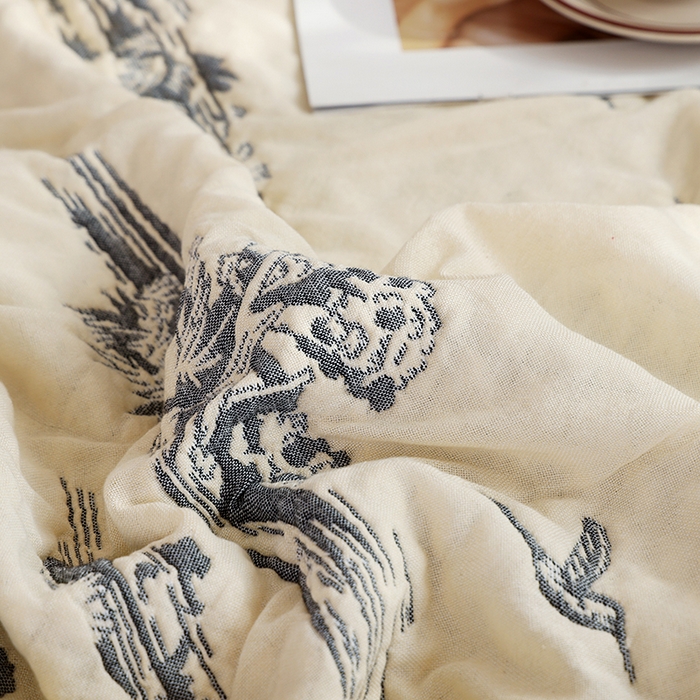 91家纺网 家纺一手货源 找家纺 朴尔家纺-毛巾被 2026春夏新款全棉纯棉水洗预缩加厚六层纱布毛巾被夏被夏凉被空调被 秋南枝