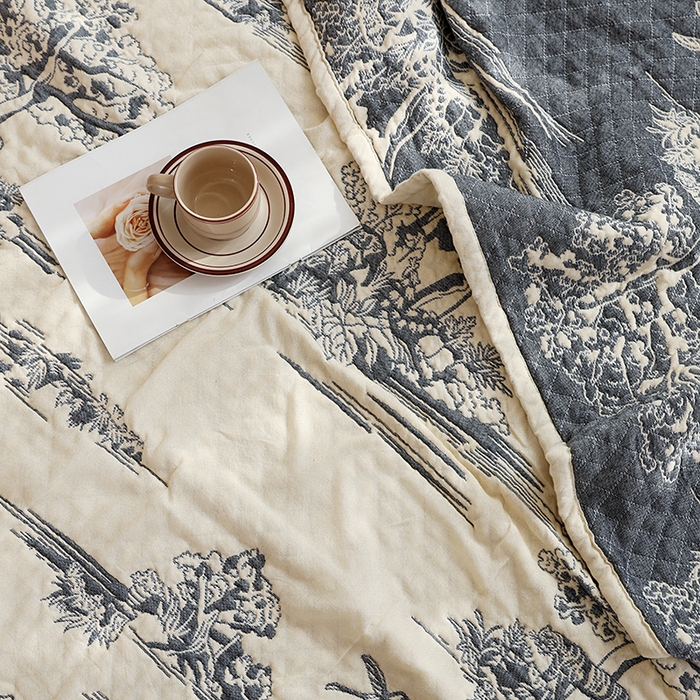 91家纺网 家纺一手货源 找家纺 朴尔家纺-毛巾被 2026春夏新款全棉纯棉水洗预缩加厚六层纱布毛巾被夏被夏凉被空调被 秋南枝