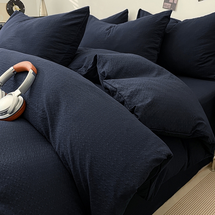 91家纺网 家纺一手货源 找家纺 （总）彩韵家纺 2026新款软糯泡芙纱纯色四件套