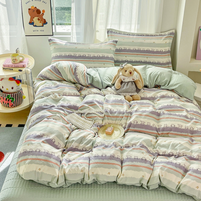 91家纺网 家纺一手货源 找家纺 （总）尚美 2025新款法式复古风大花边绒床盖被套四件套（花边随机）