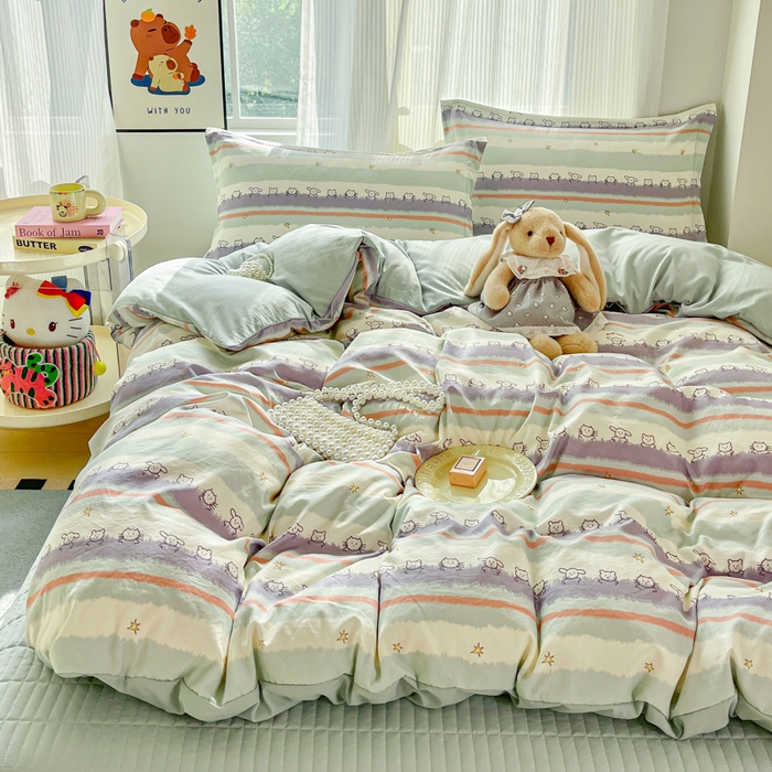 91家纺网 家纺一手货源 找家纺 （总）尚美 2026新款简约印花床盖四件套