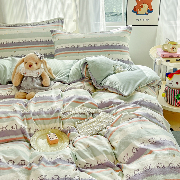 91家纺网 家纺一手货源 找家纺 （总）尚美 2026新款简约印花床盖四件套