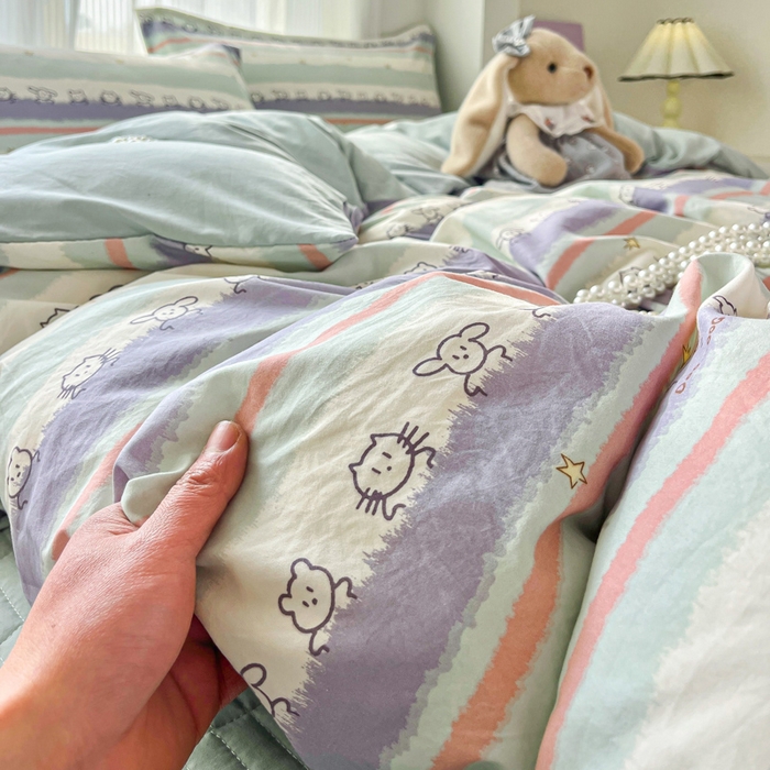 91家纺网 家纺一手货源 找家纺 （总）尚美 2026新款简约印花床盖四件套