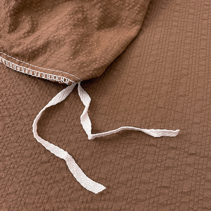 91家纺网 家纺一手货源 找家纺 彩韵家纺 2026新款软糯泡芙纱纯色四件套 泡芙-焦糖浓棕