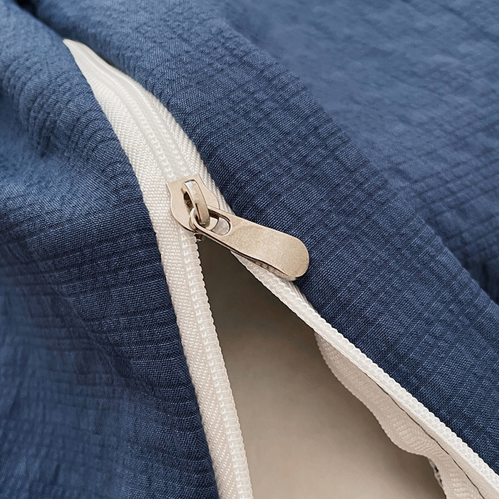 91家纺网 家纺一手货源 找家纺 彩韵家纺 2026新款软糯泡芙纱纯色四件套 泡芙-暮海脏蓝