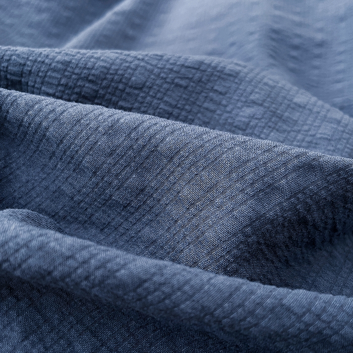 91家纺网 家纺一手货源 找家纺 彩韵家纺 2026新款软糯泡芙纱纯色四件套 泡芙-暮海脏蓝