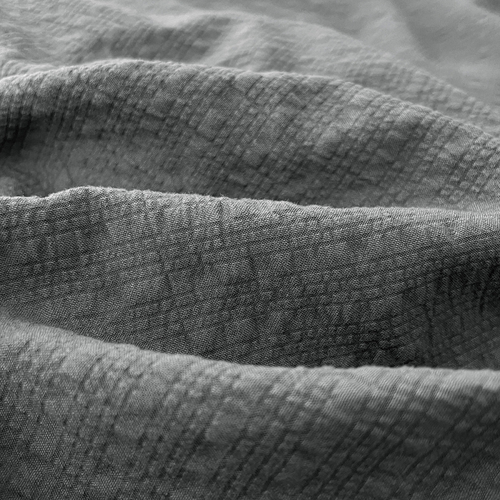 91家纺网 家纺一手货源 找家纺 彩韵家纺 2026新款软糯泡芙纱纯色四件套 泡芙-暮云灰寂