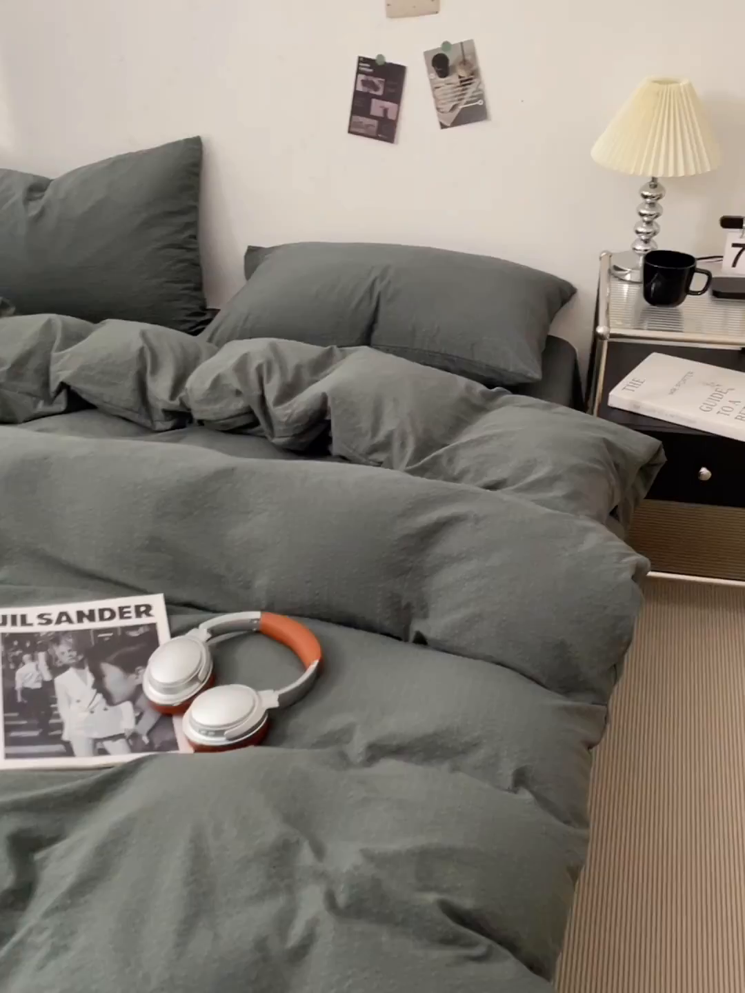 91家纺网 家纺一手货源 找家纺 彩韵家纺 2026新款软糯泡芙纱纯色四件套 泡芙-暮云灰寂