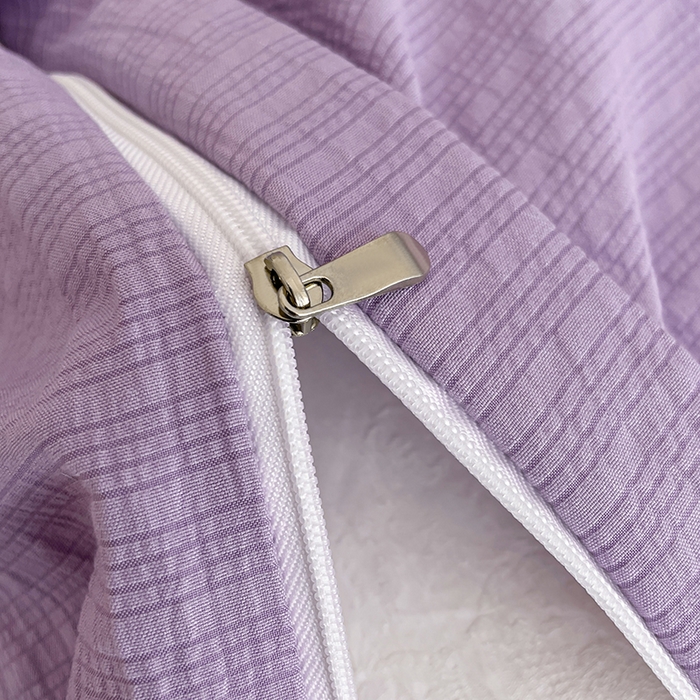 91家纺网 家纺一手货源 找家纺 彩韵家纺 2026新款软糯泡芙纱纯色四件套 泡芙-葡萄冰紫