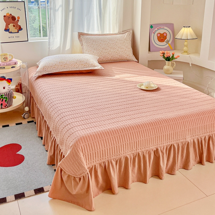 91家纺网 家纺一手货源 找家纺 尚美 2026新款简约印花床盖四件套 初暖