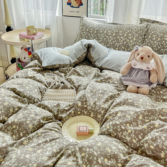 91家纺网 家纺一手货源 找家纺 尚美 2026新款简约印花床盖四件套 春眠