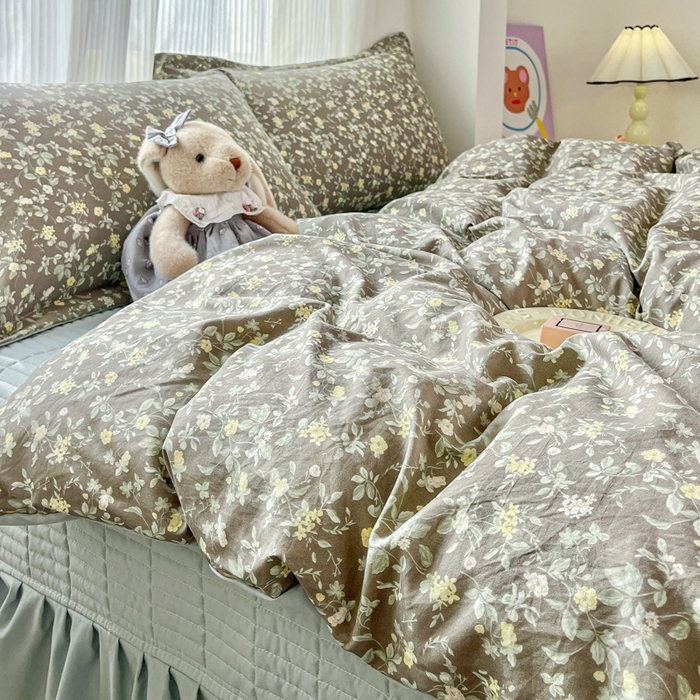 91家纺网 家纺一手货源 找家纺 尚美 2026新款简约印花床盖四件套 春眠