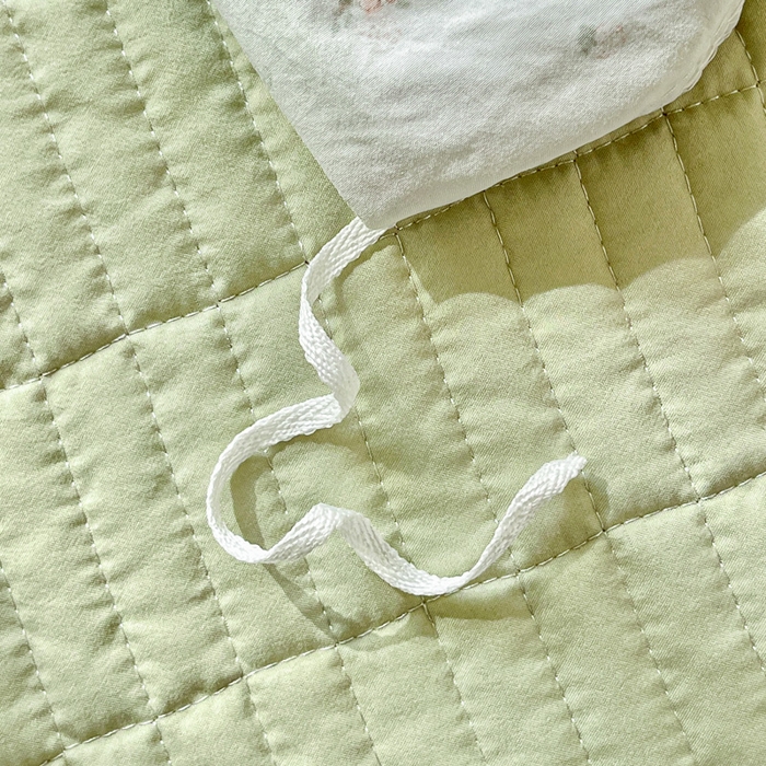 91家纺网 家纺一手货源 找家纺 尚美 2026新款简约印花床盖四件套 春芽-绿