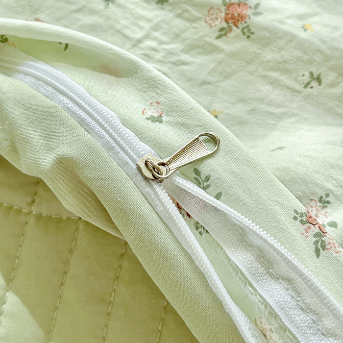 91家纺网 家纺一手货源 找家纺 尚美 2026新款简约印花床盖四件套 春芽-绿