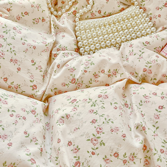 91家纺网 家纺一手货源 找家纺 尚美 2026新款简约印花床盖四件套 春意盎然