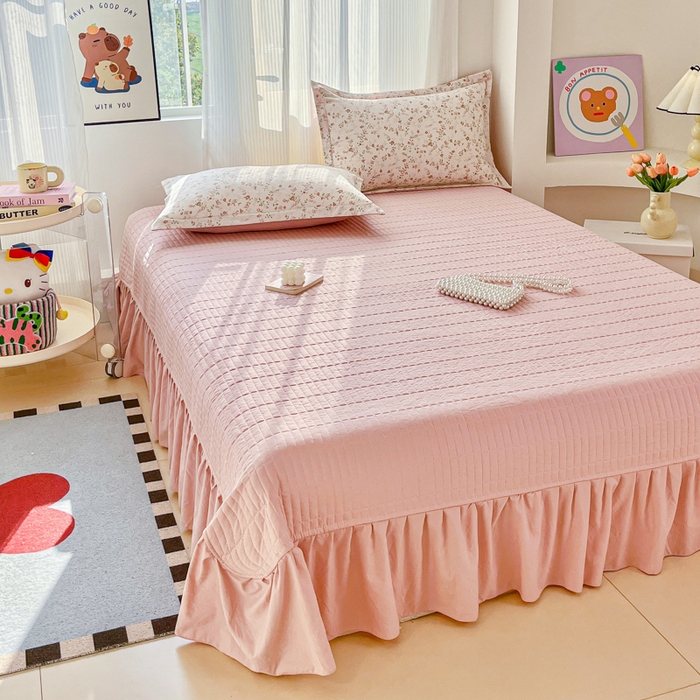 91家纺网 家纺一手货源 找家纺 尚美 2026新款简约印花床盖四件套 春意盎然